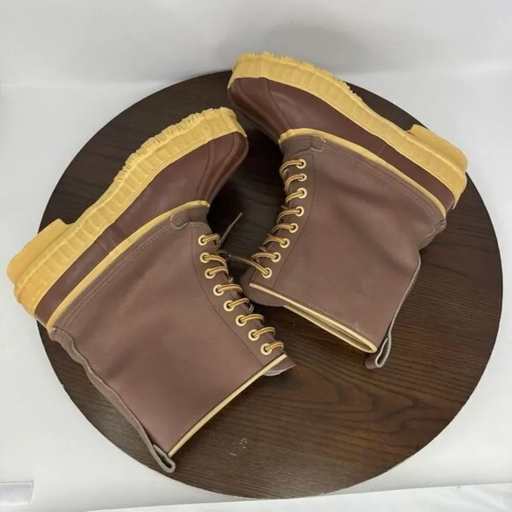 Weather-Rite Steel Shank Men's Boot 8 Brown Yellow Casual Lace-Up Ankle No Lined